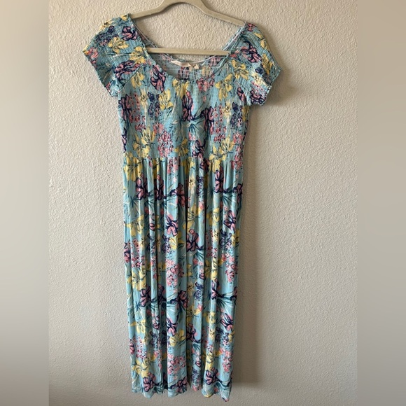 Soft Surroundings Smocked Floral Maxi Dress – Size M - Picture 1 of 9